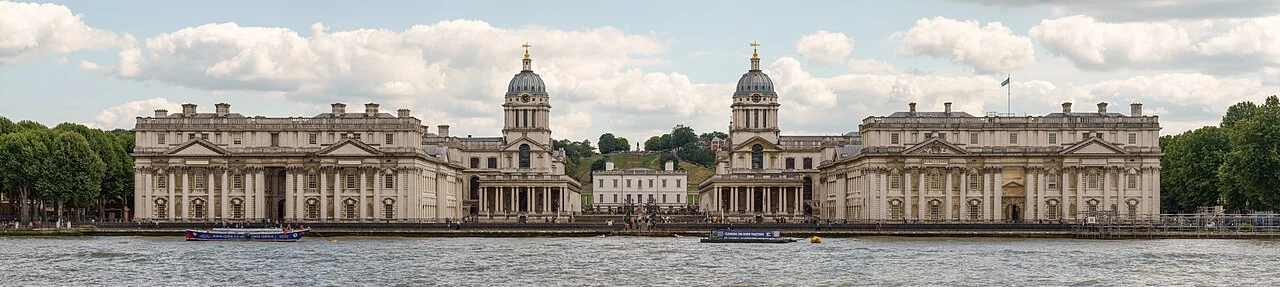 The Old Royal Naval College in Greenwich, viewed across the River Thames
